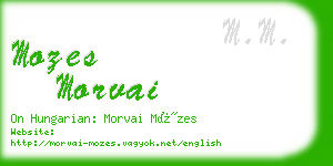 mozes morvai business card